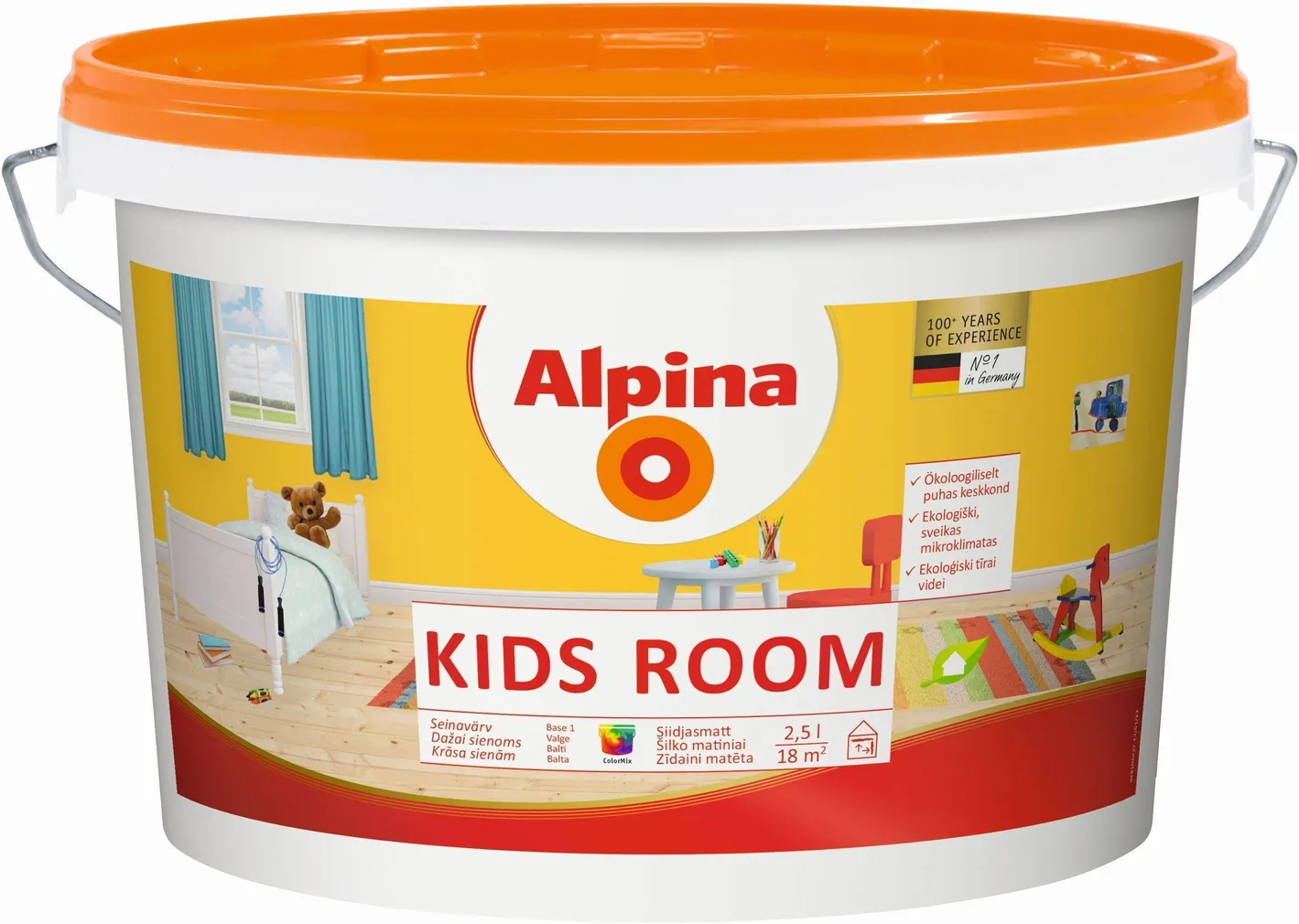 SEINAVÄRV ALPINA KIDS ROOM 2,5L VALGE (B1) SIIDJASMATT