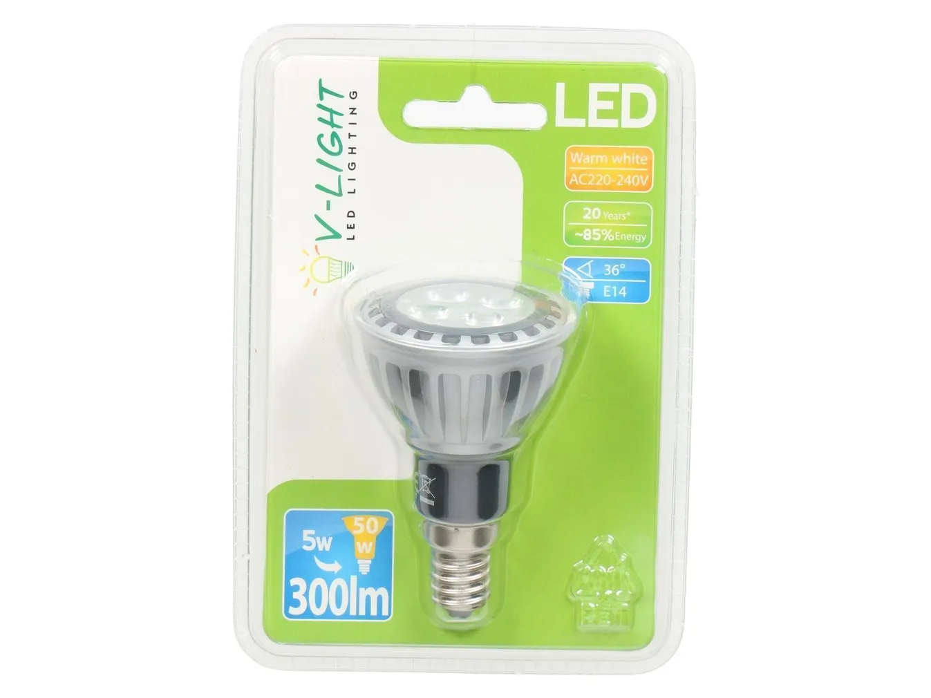 LEDLAMP 5W E14 PAR16 2700K VLIGHT