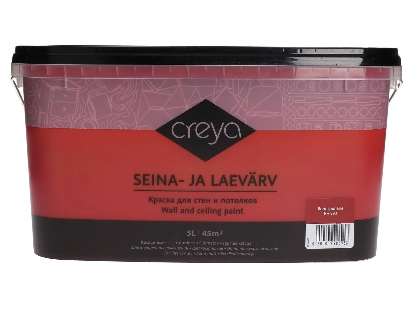 SEINA- JA LAEVÄRV CREYA 5L ROOTSIPUNANE (BH 993) SIIDMATT