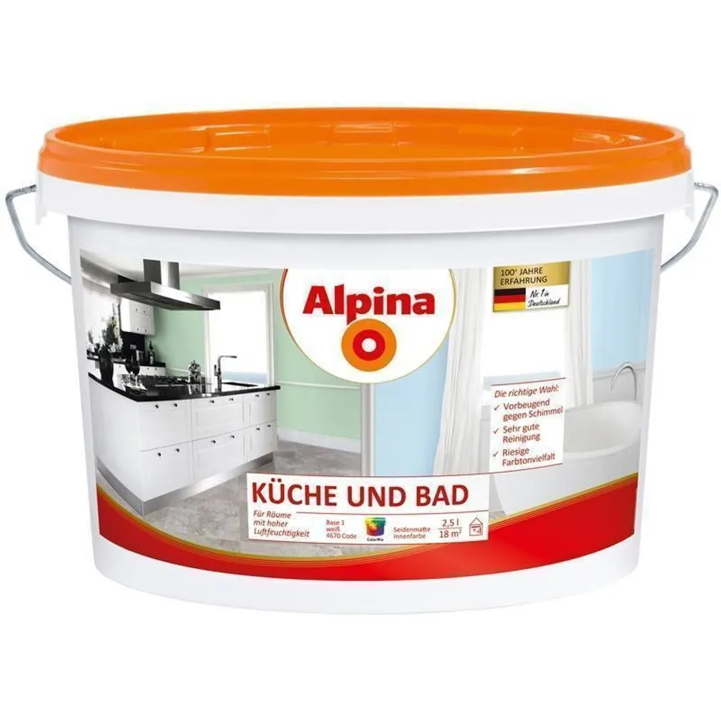 SEINAVÄRV ALPINA KITCHEN & BATH 0,9L VALGE (B1) SIIDJASMATT