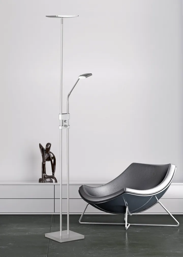 PÕRANDALAMP REALITY LUKE LED 15 W + 3 W MATT NIKKEL