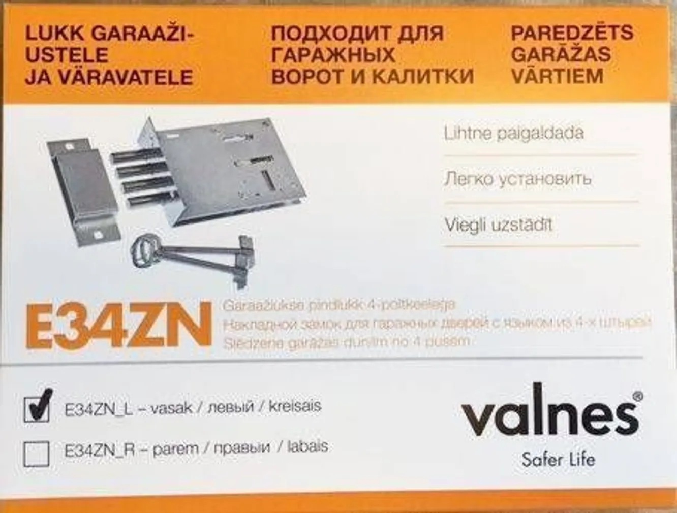 GARAAŽIUKSE PINDLUKK TSINK 4-POLTKEELEGA VASAK