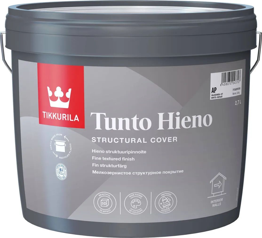 STRUKTUURVÄRV TIKKURILA TUNTO HIENO AP 2,7L TÄISMATT