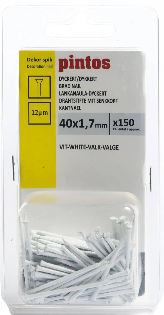 KANTNAEL 1,7X40MM VALGE ~150TK