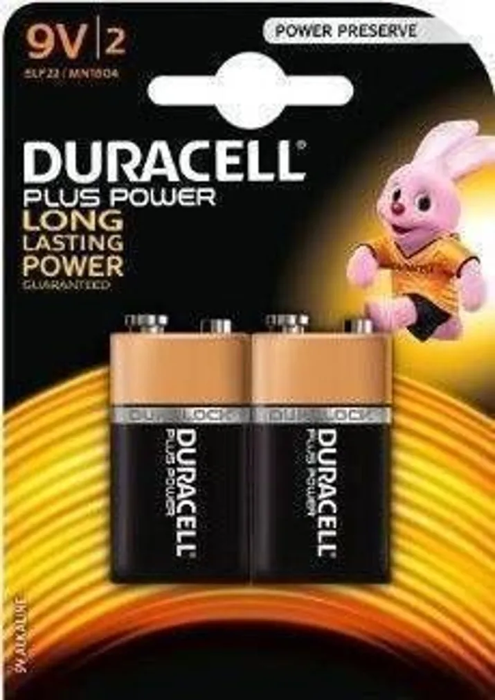 PATAREI DURACELL PLUS POWER MN1604 6LR61 2-PAKK