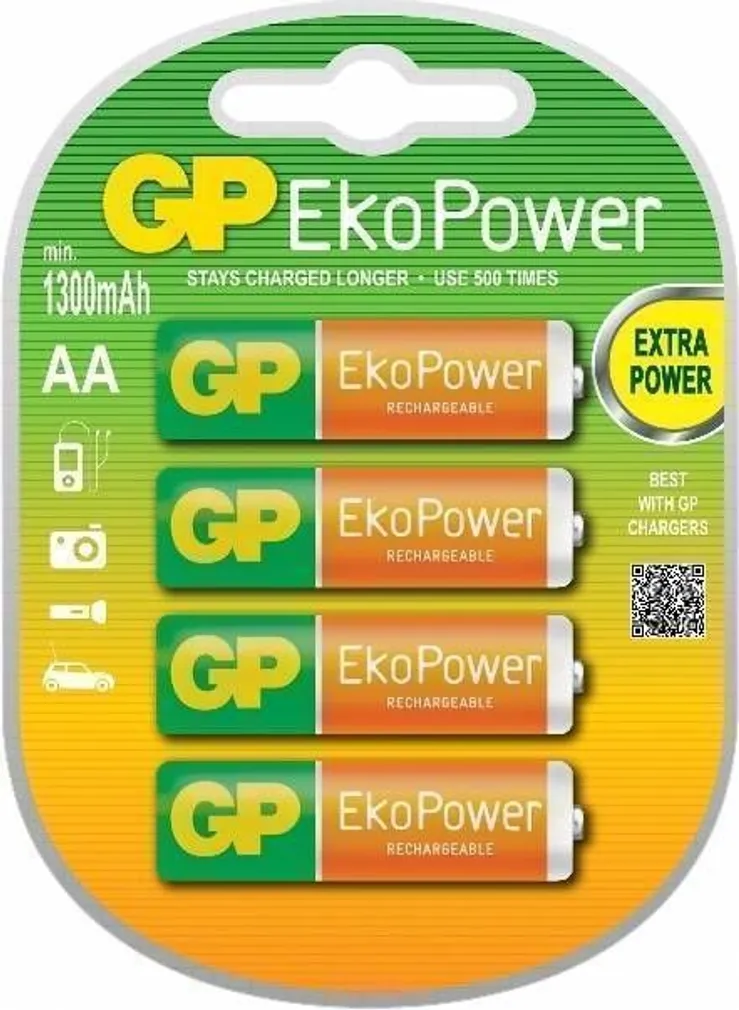 AKUPATAREI GP EKOPOWER AA 4-PAKK 1000MAH