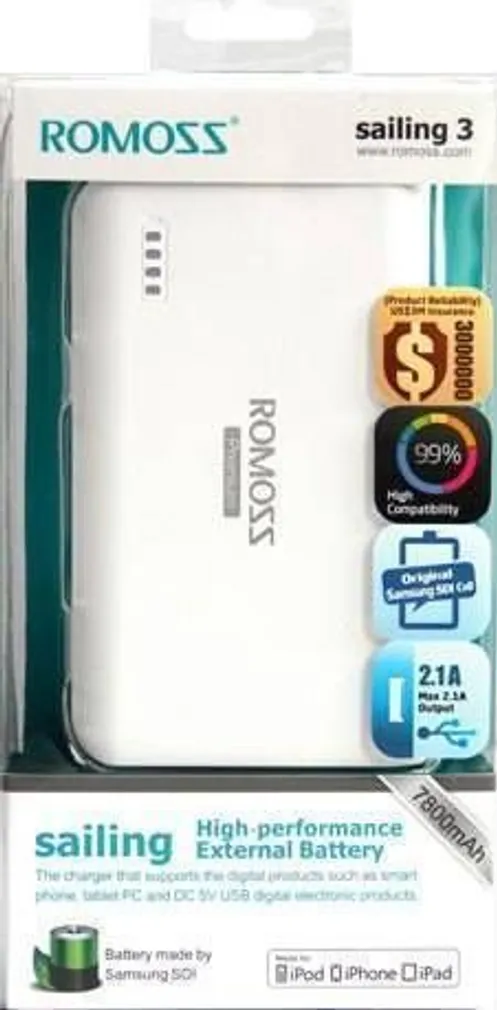 AKUPANK ROMOSS SAILING 3 7800MAH 2,1A