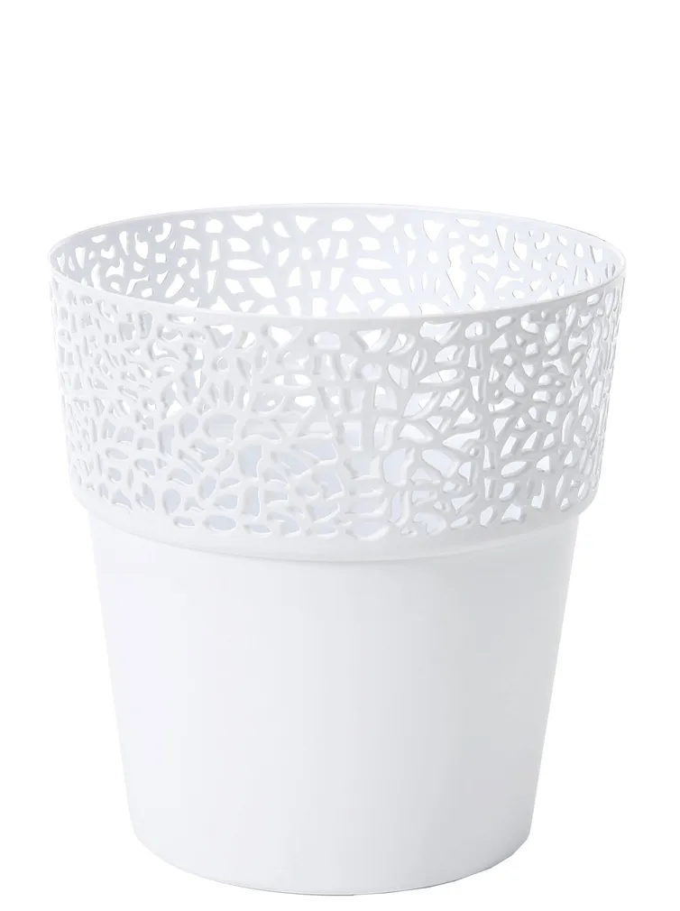 LILLEPOTT ROSA Ø11,5CM VALGE PLASTIK