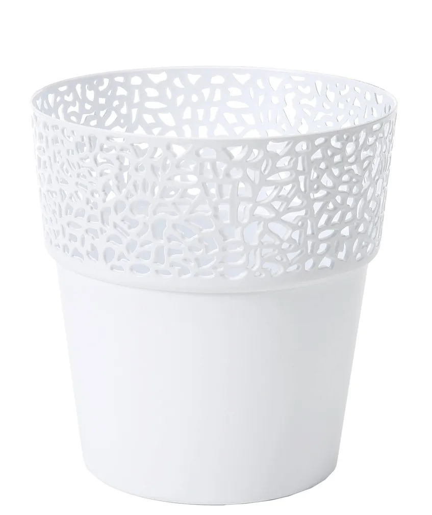 LILLEPOTT ROSA Ø13CM VALGE PLASTIK