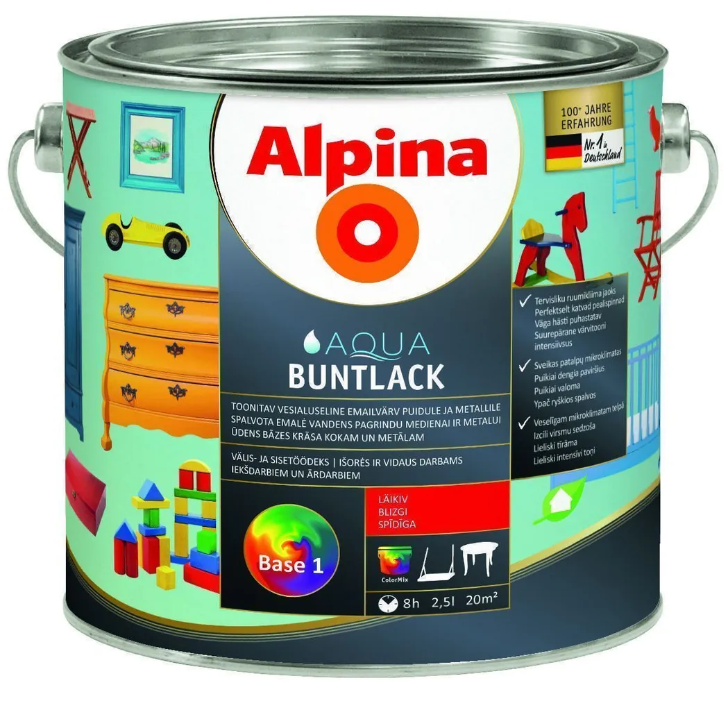VÄRV BUNTLACK AQUA B1 2,5L LÄIKIV