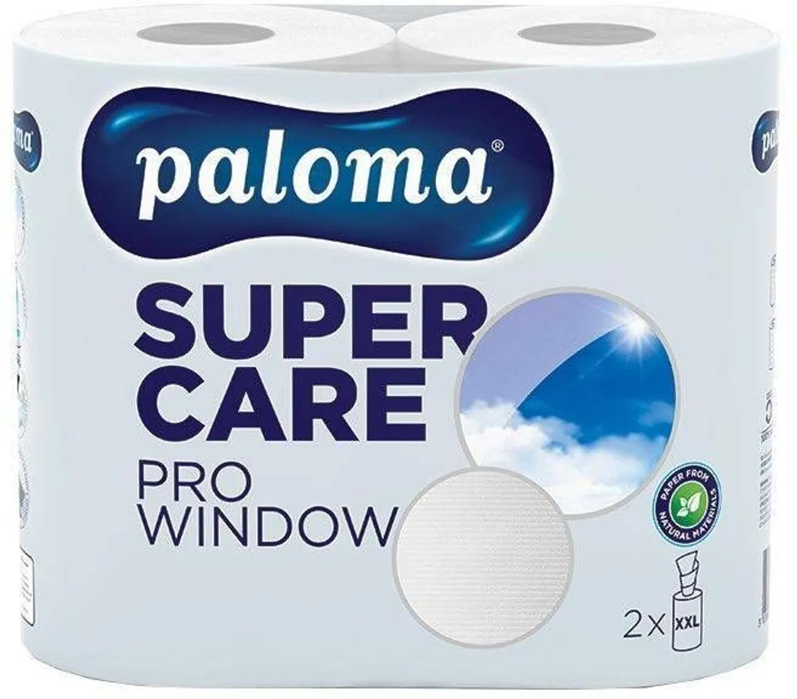 MAJAPIDAMISPABER KLAASILE JA SILEDALE PINNALE PALOMA SUPER CARE WINDOW XXL VALGE 2 RULLI 1- KIHILINE