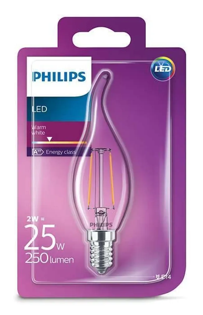 LEDLAMP CLASSIC 2W - 25W E14 BA35 230V WW CL ND PHILIPS