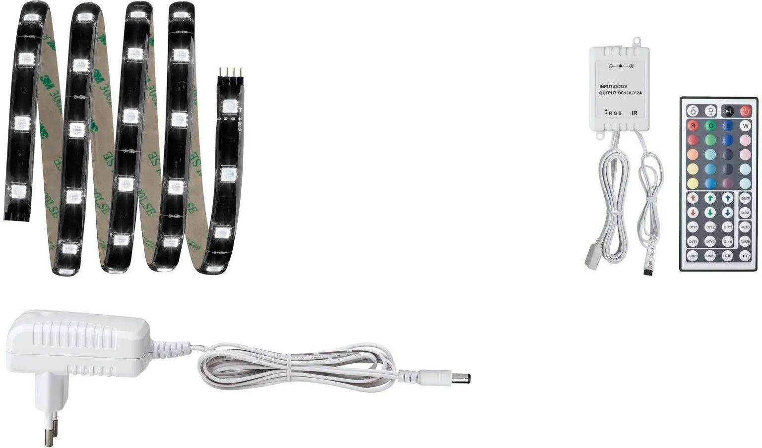 RIBAVALGUSTI LED KOMPL. 1,5M 14,4W 230/12V RGB YOURLED
