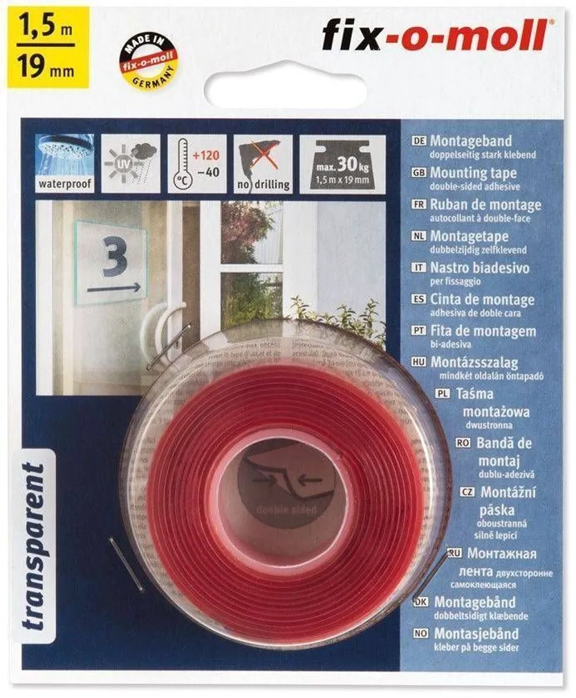 MONTAAŽITEIP FIX-O-MOLL 19MMX1,5M LÄBIPAISTEV