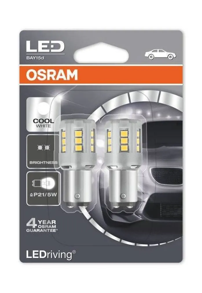 AUTOPIRN LED 12 V P21/5W COOL WHITE 6000 K BLI2