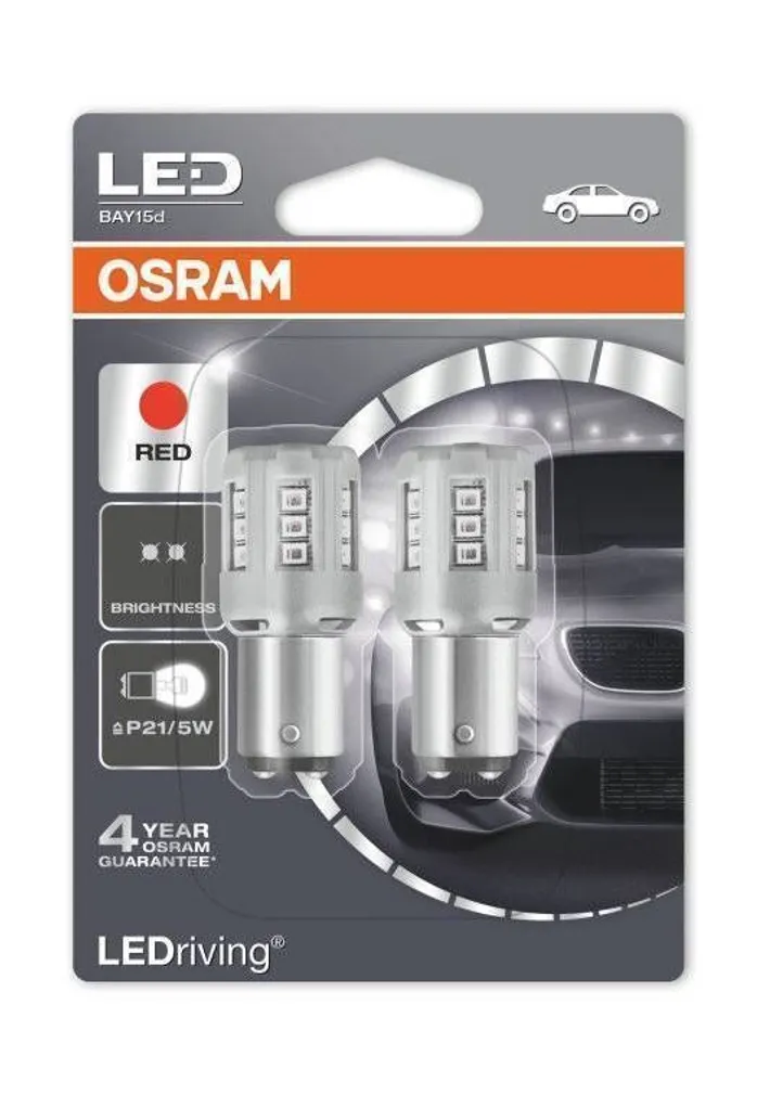 AUTOPIRN LED 12 V P21/5W RED BLI2