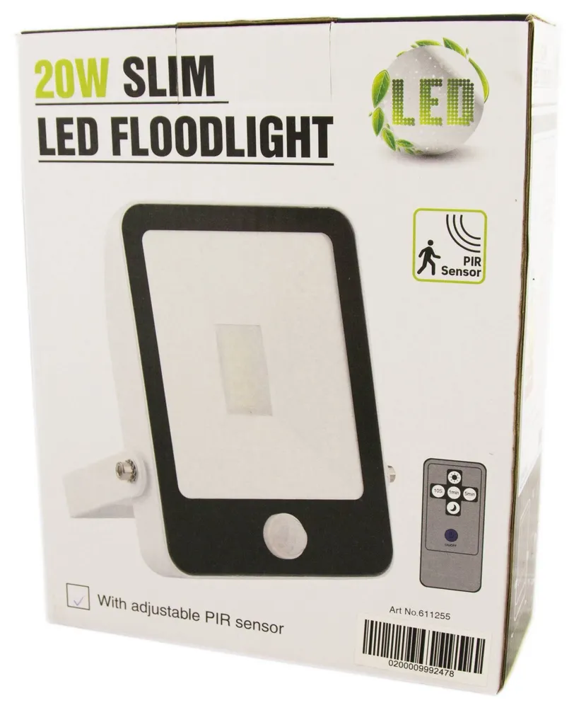 PROŽEKTOR LED 20W SLIM LIIKUMISA. 1400LM IP65 6500K