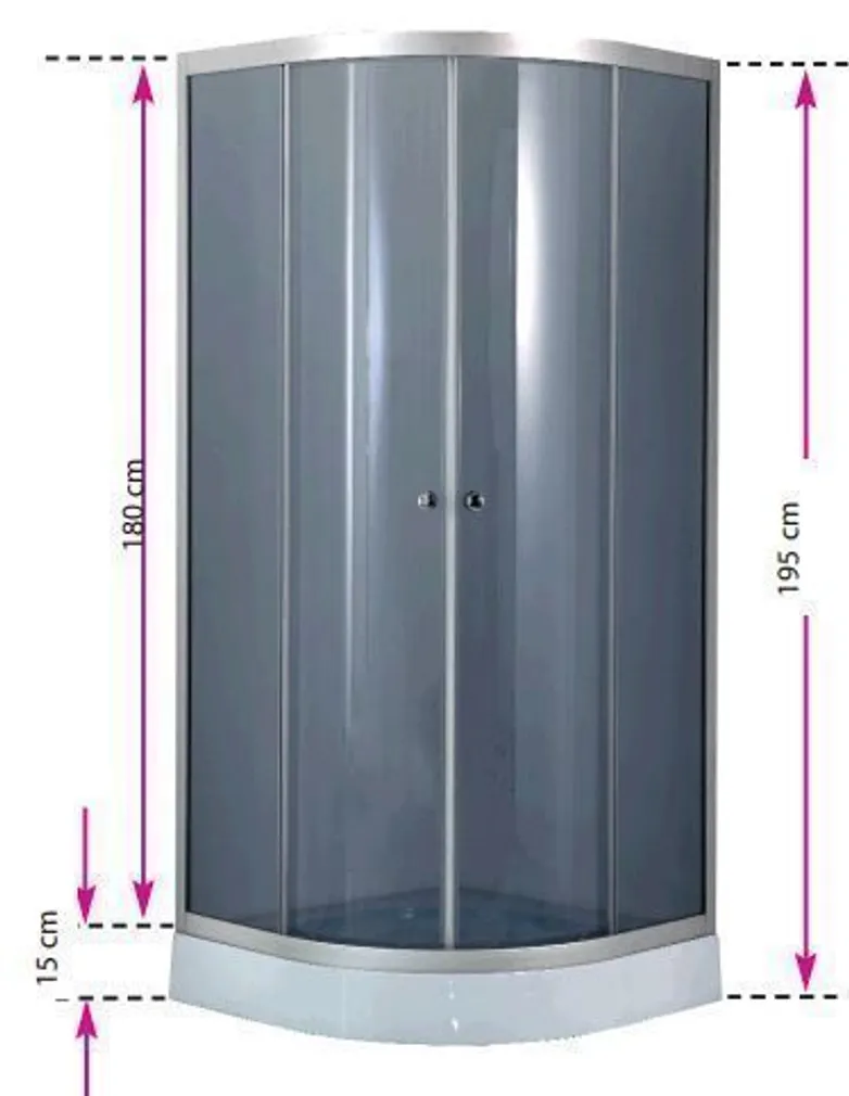 DUŠINURK BREEZZ ORION NL-90 MADALA ALUSVANNIGA 90X90X16/195CM