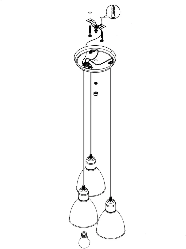 LAELAMP EGLO PRIDDY 3X60W E27 MUST
