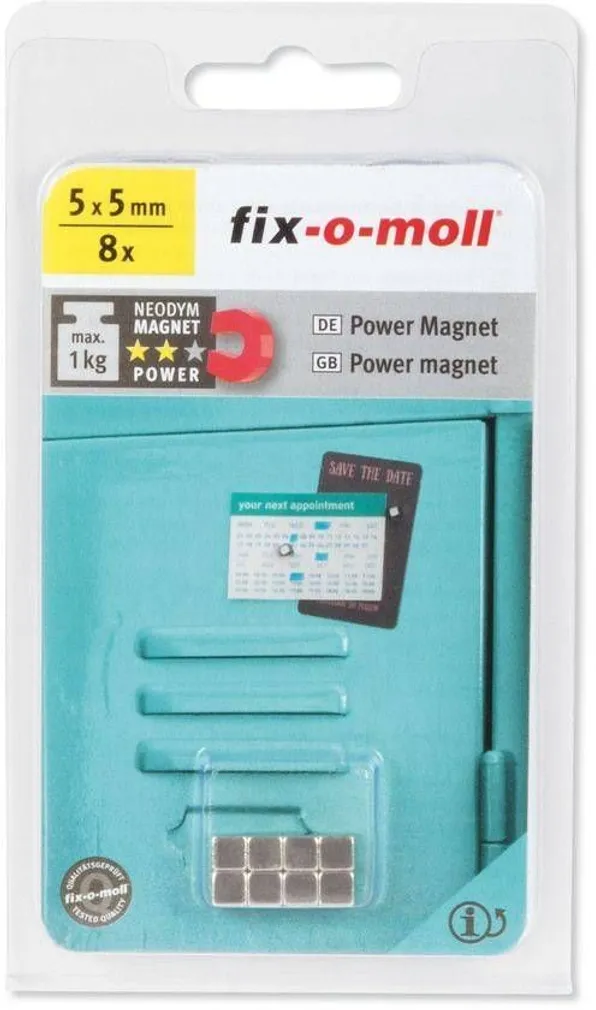 MAGNET KUUBIK NEODYM 5X5MM, MAX 1KG, 8TK