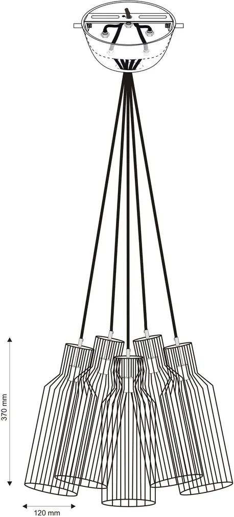 LAELAMP TRAAT PUDEL 5X60W E27 MESSING