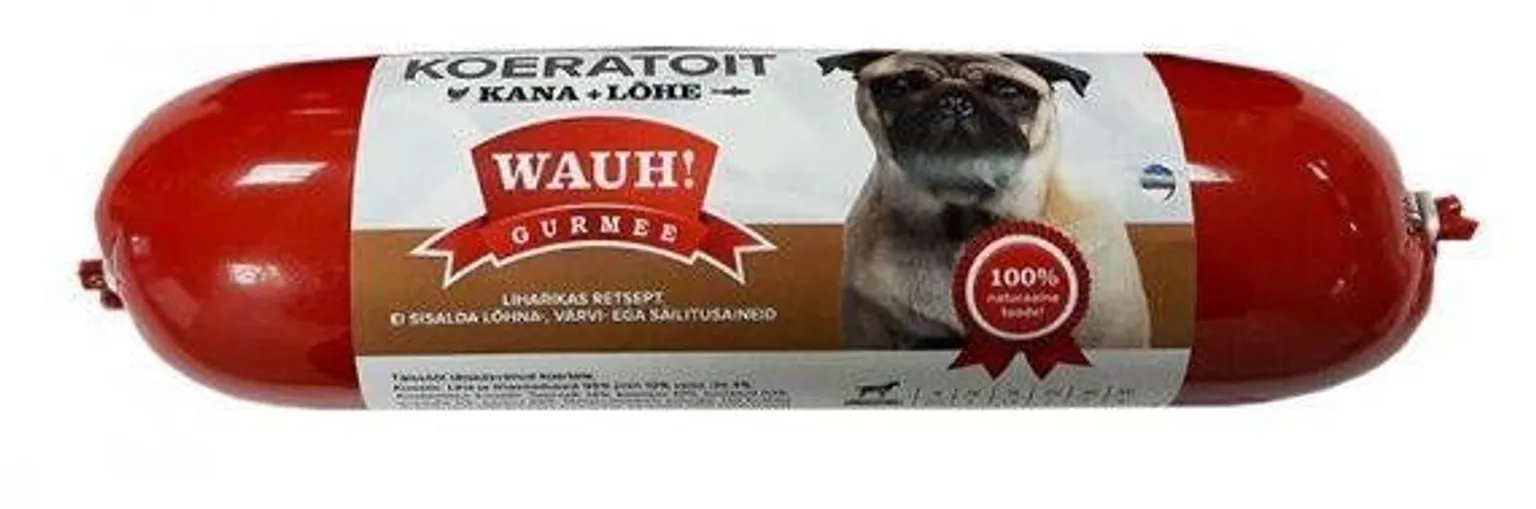 LEMMIKLOOMA KOERATOIT GURMEE KANA+LÕHE WAUH! 400G