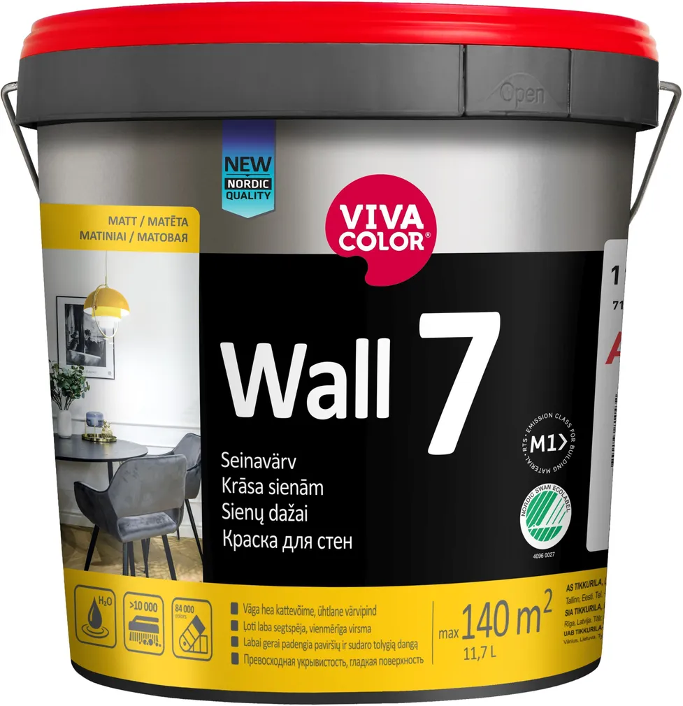 SEINAVÄRV VIVACOLOR WALL 7 VALGE (A) 11,7L MATT