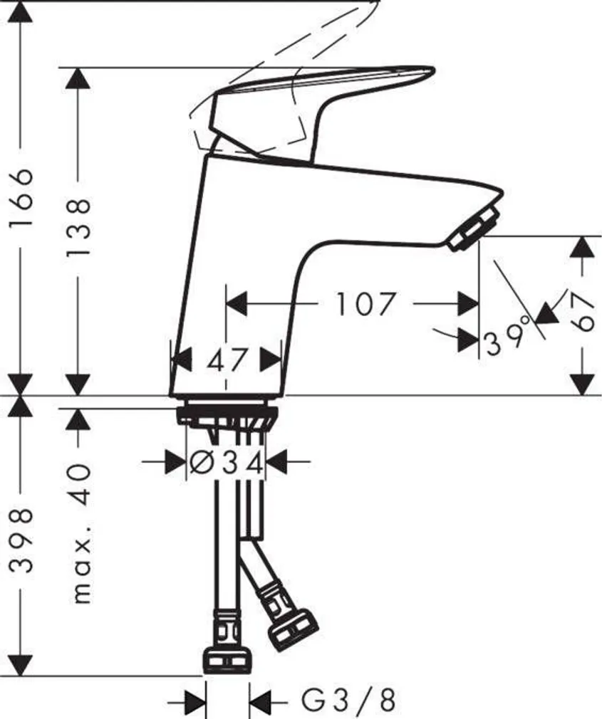 VALAMUSEGISTI HANSGROHE LOGIS 70 HG71071000 KROOM