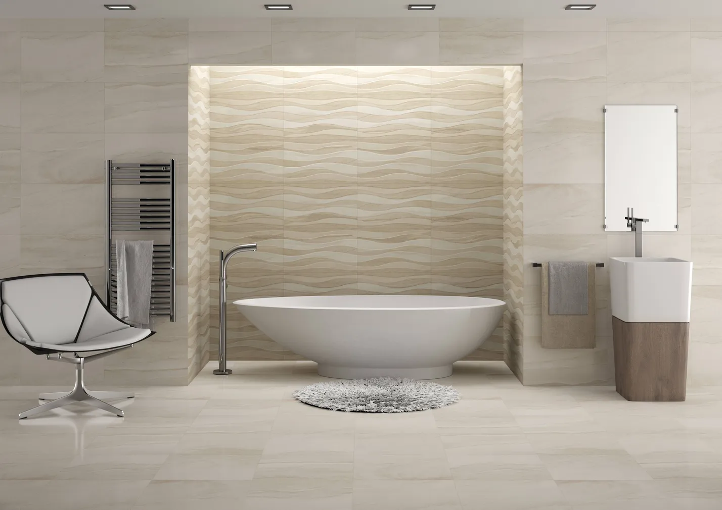 KERAAMILINE SEINPLAAT PAMESA CERAMICA SANTORINI ONDAS ARENA 33,3X55CM