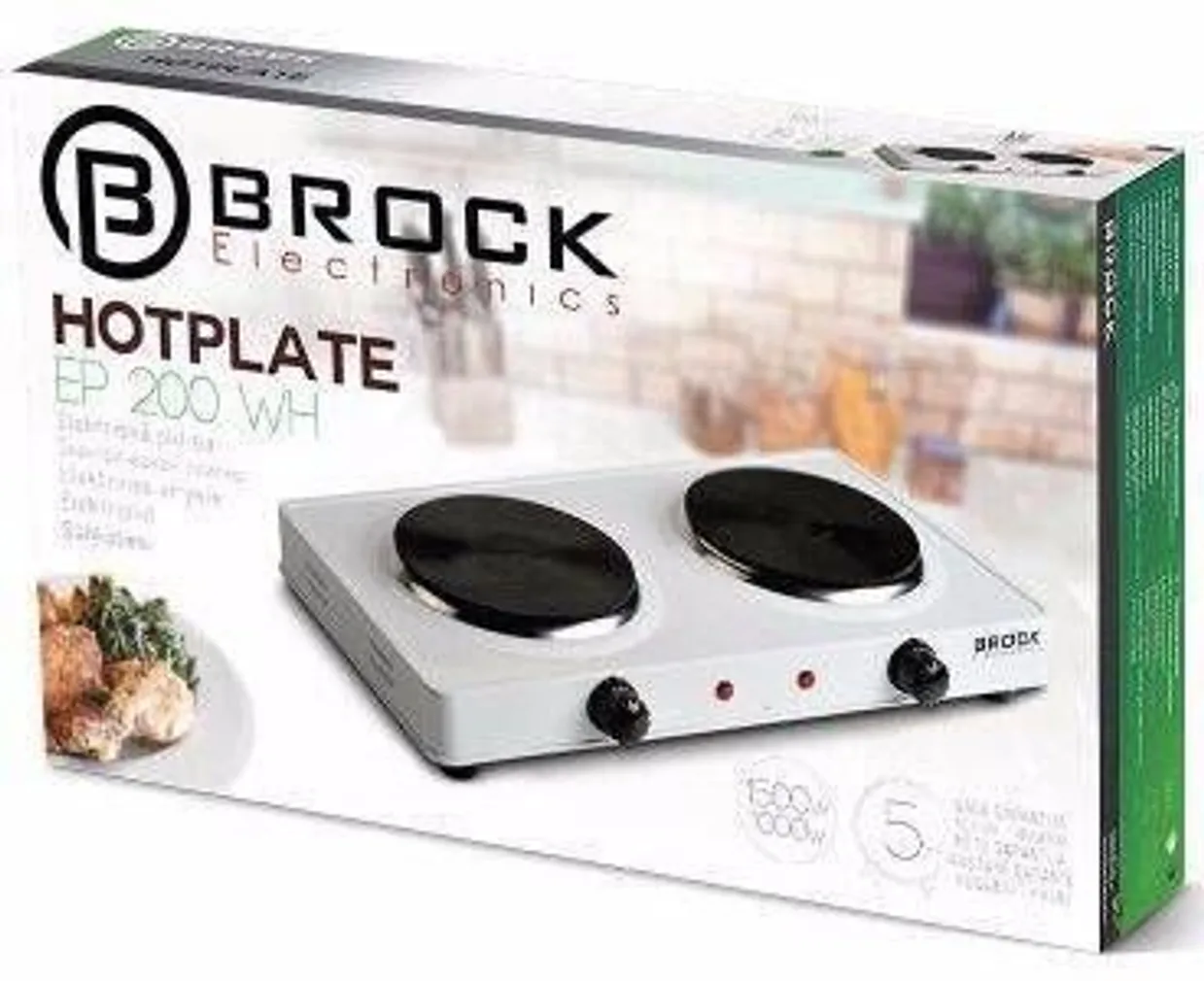 LAUAPLIIT BROCK EP200WH 1000W+1500W 15,5+18,5CM