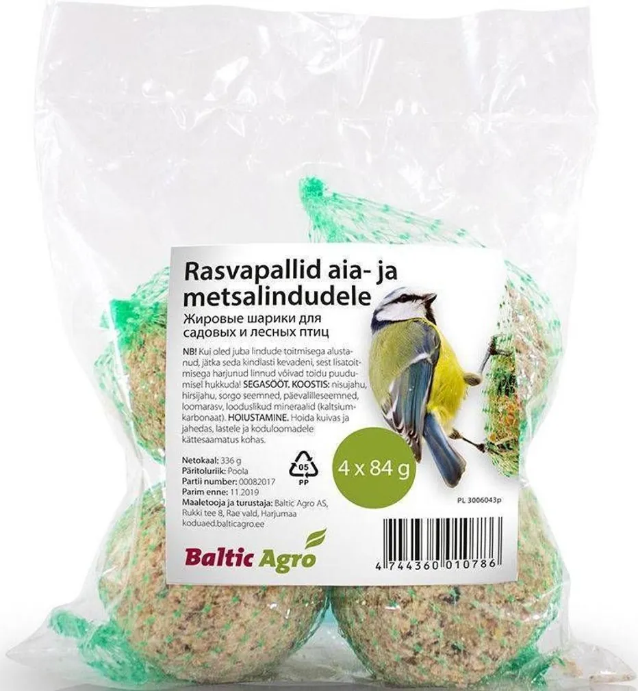 RASVAPALLID AIA- JA METSALINDUDELE BALTIC AGRO 4X84G