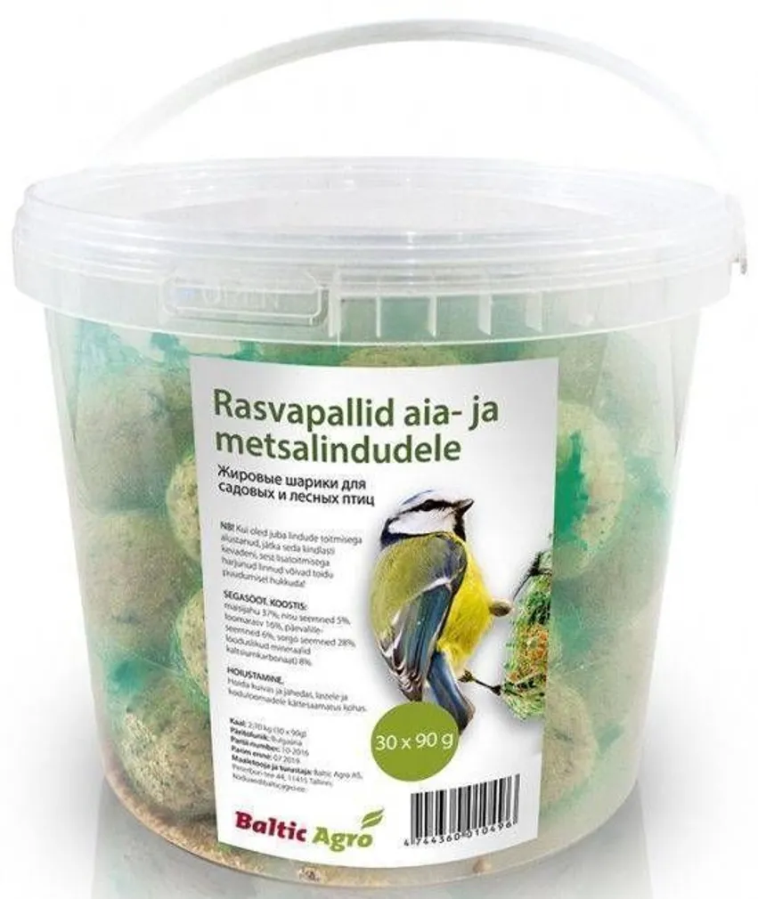 RASVAPALLID AIA- JA METSALINDUDELE BALTIC AGRO 30X90G ÄMBRIS