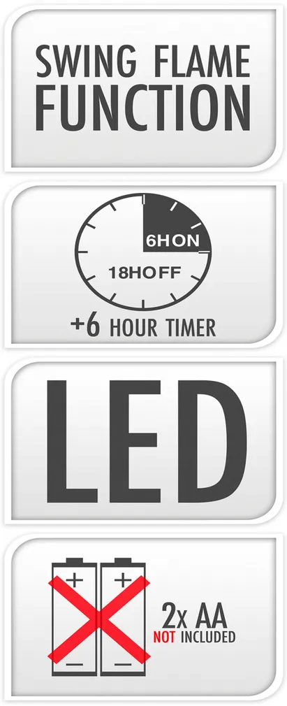 LED KÜÜNAL Ø85X150MM VILKUVA LEEGIGA VALGE