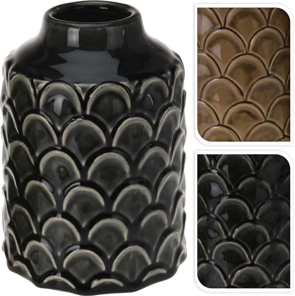 KERAAMILINE VAAS 13X13X18 MUST/PRUUN