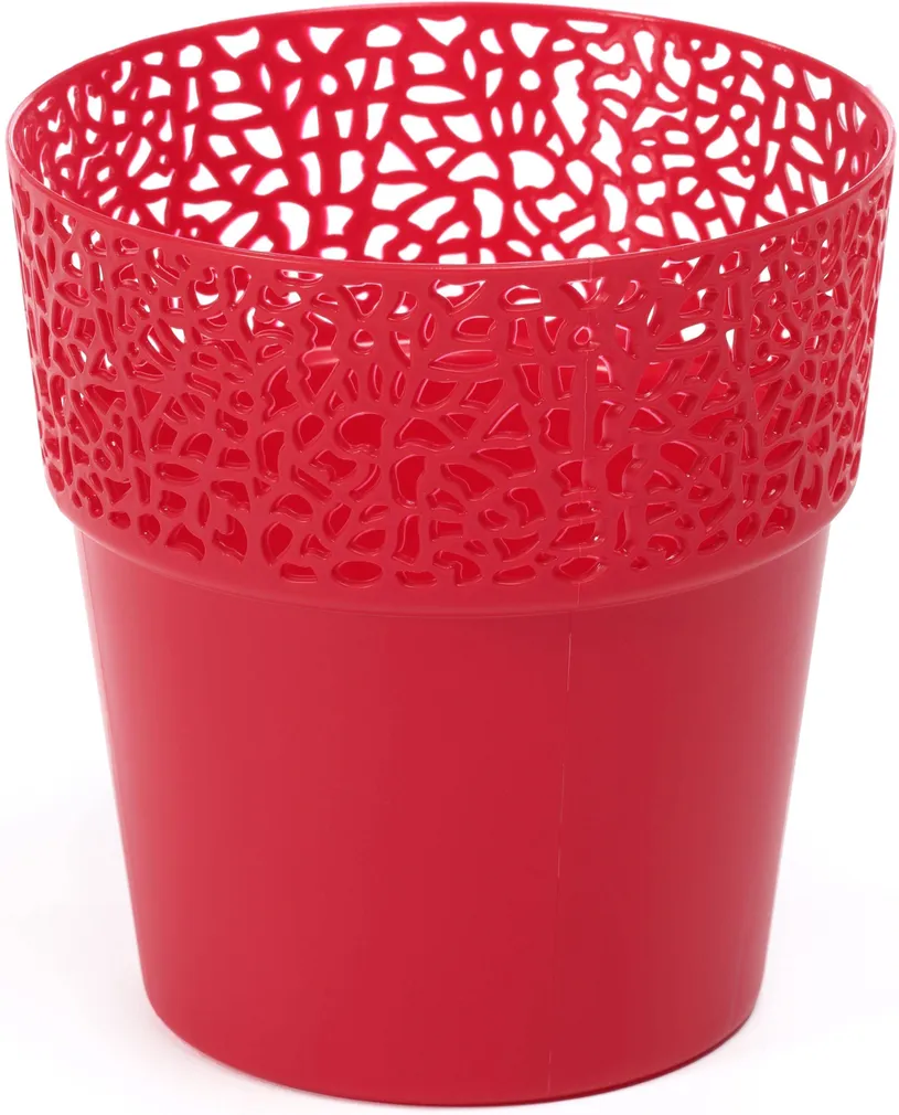 LILLEPOTT ROSA D.11,5/H.12,2CM PUNANE PLASTIK