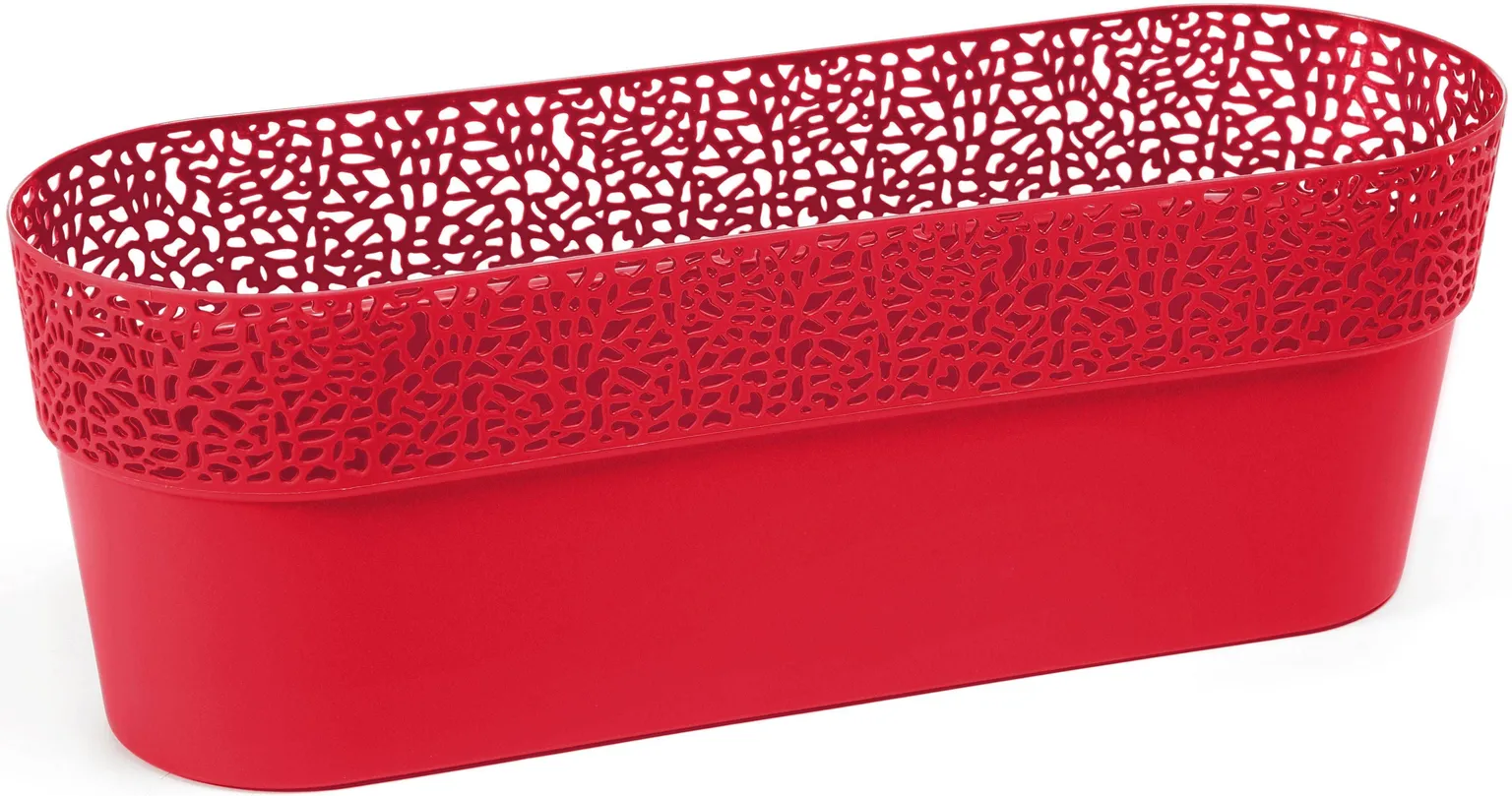 OVAALNE LILLEPOTT ROSA M 38X12,9X13,5CM PUNANE PLASTIK