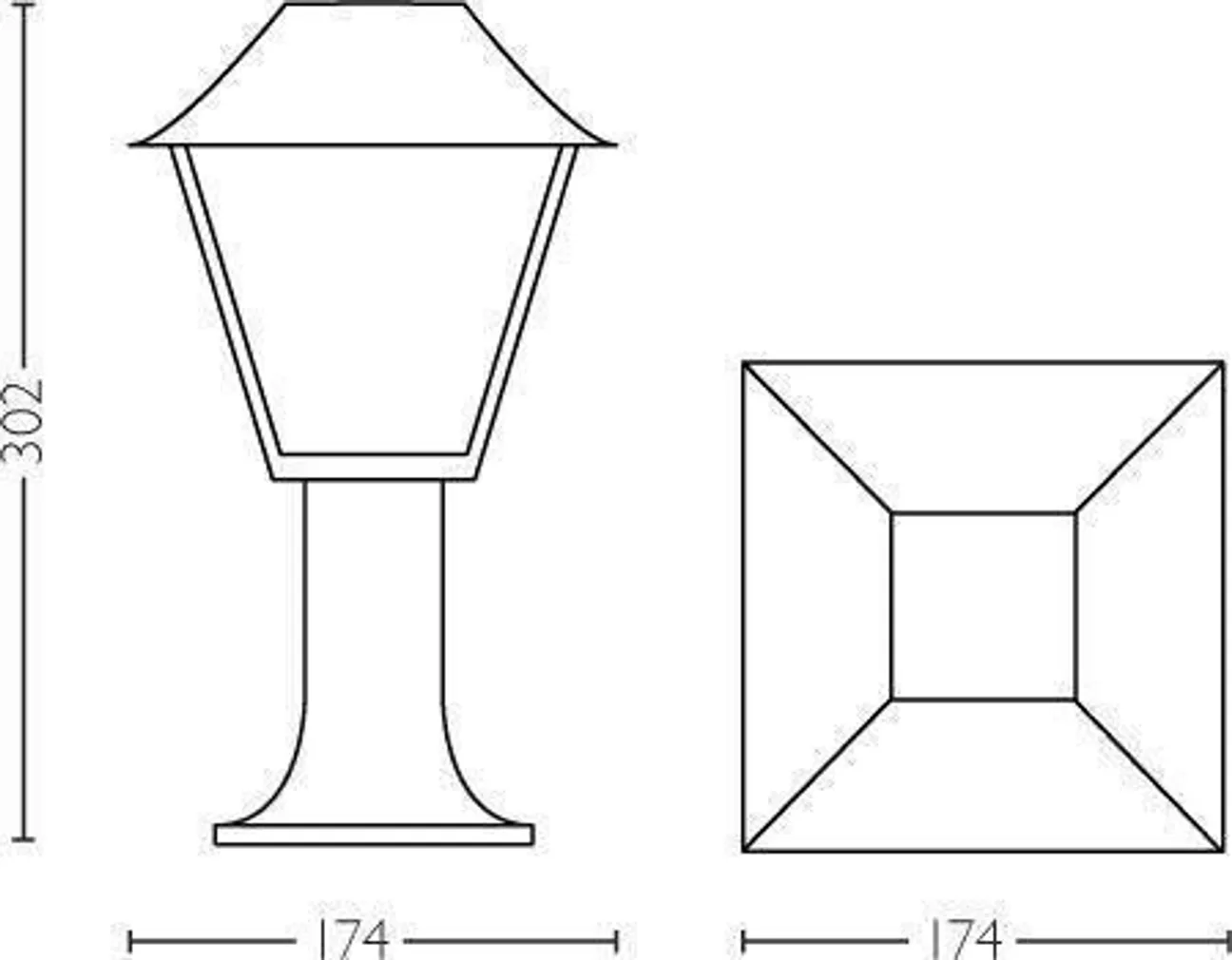 AIAVALGUSTI PHILIPS ALPENGLOW PEDESTAL MUST E27 IP44 