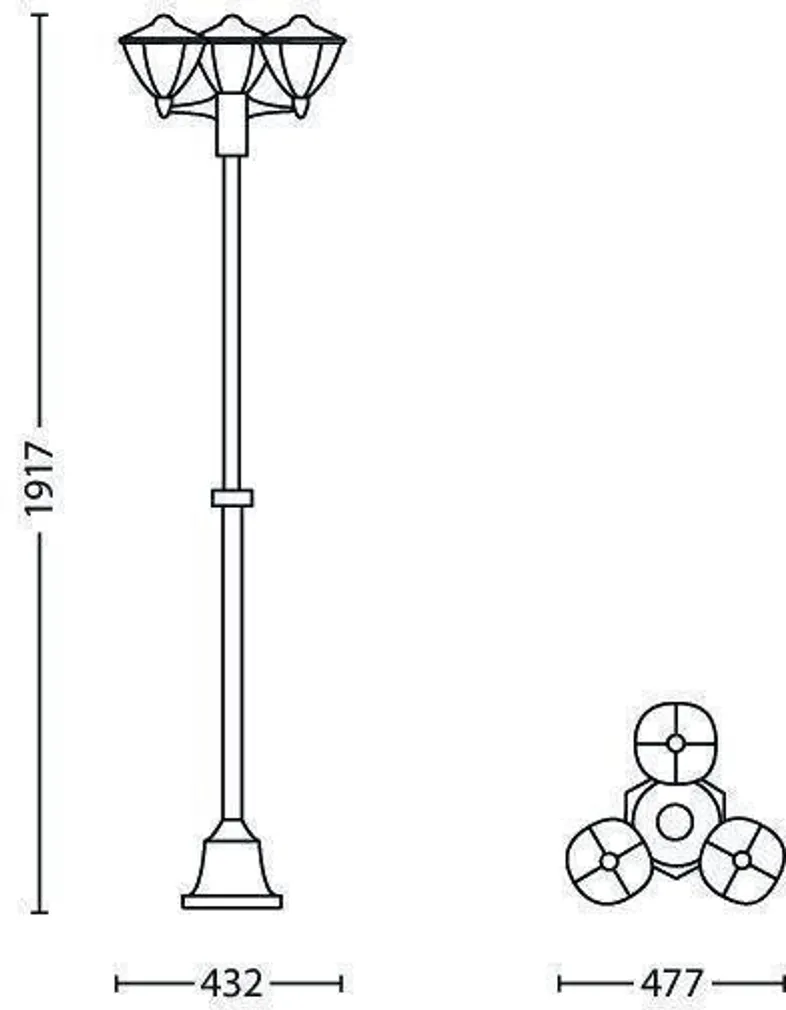 AIAVALGUSTI PHILIPS ROBIN POST MUST 4,5W LED 1290LM IP44 