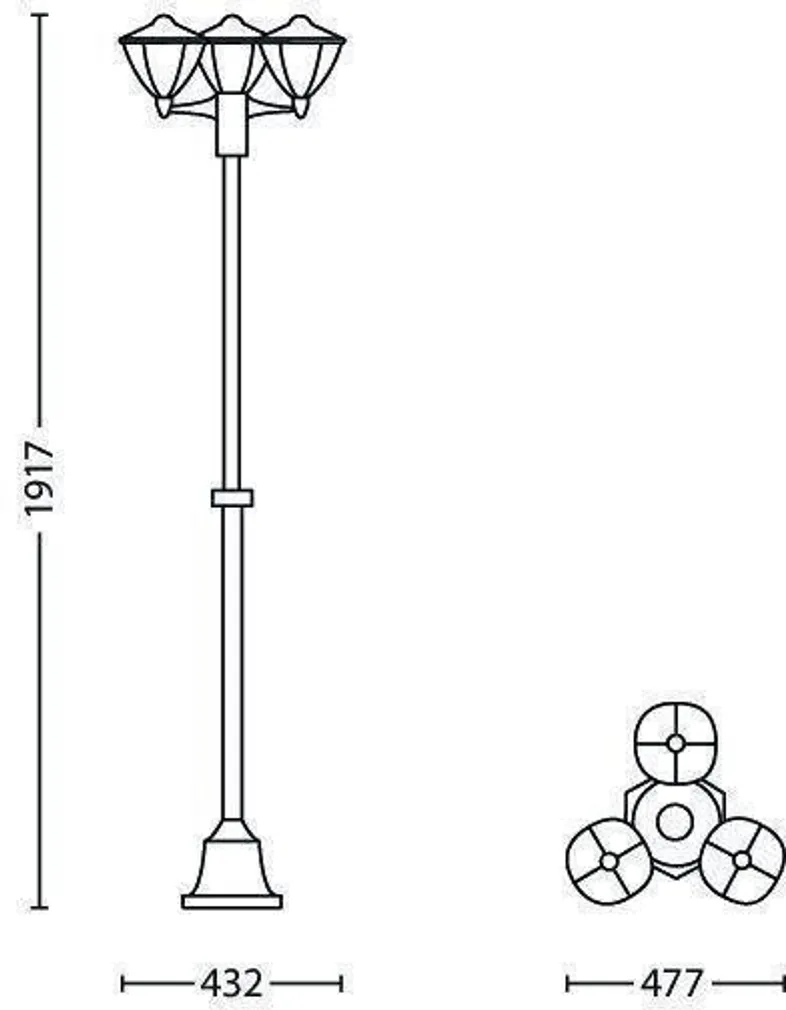 AIAVALGUSTI PHILIPS ROBIN POST VALGE 4,5W LED 430LM IP44 