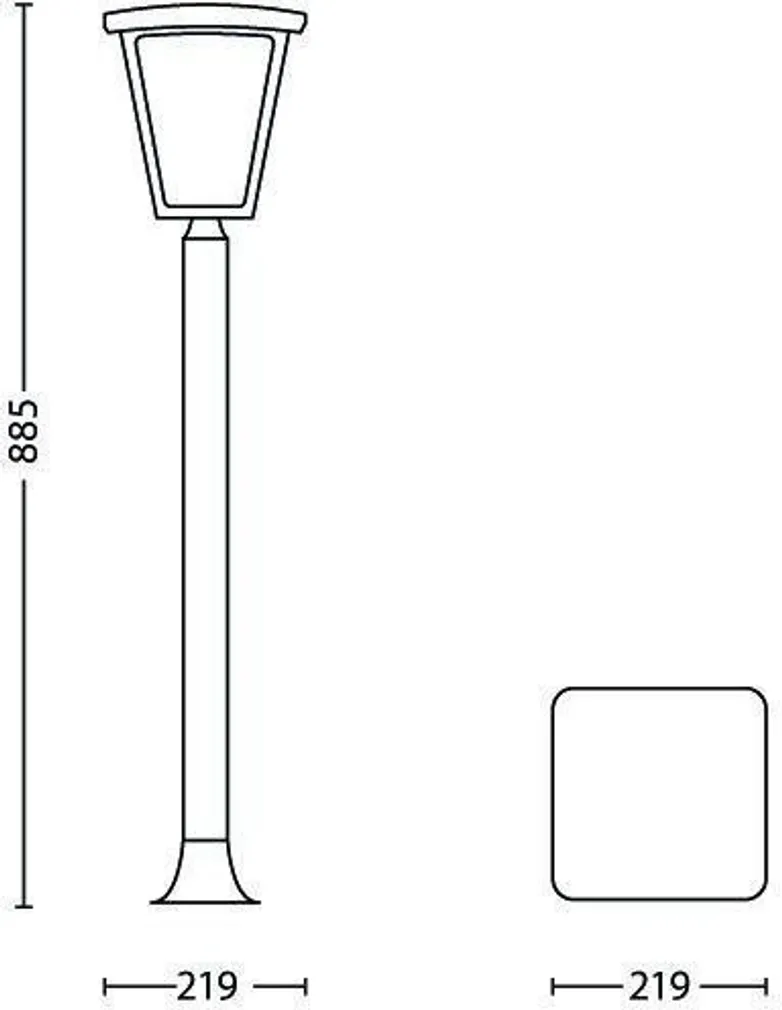 RIPPLAEVALGUSTI PHILIPS COTTAGE MUST 4,5W LED 600LM IP44 