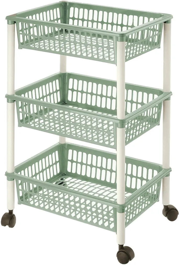 RATASTEL KORV TONTARELLI MITO 3-KORRUSELINE 62X40X29CM ROHELINE
