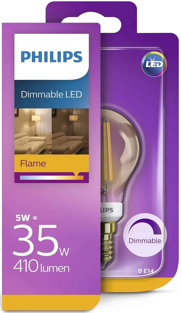 LED LAMP CLASSIC 5 - 35W P45 E14 GOLD DIM PHILIPS