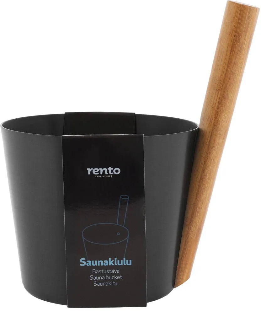 SAUNAKIBU MUST ALUMIINIUMIST SIRGE BAMBUS KÄEPIDE