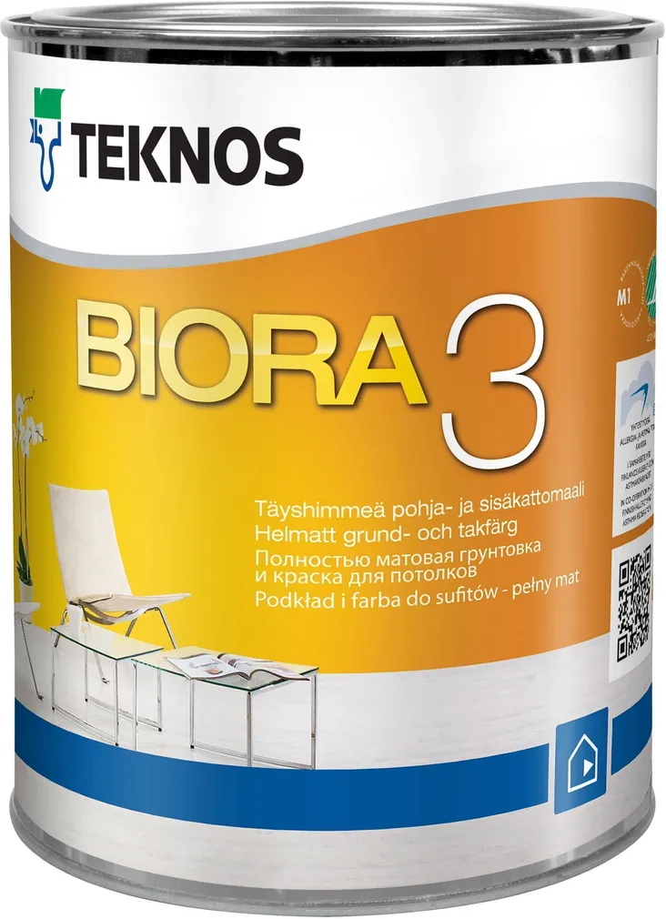 KRUNT- JA LAEVÄRV TEKNOS BIORA 3 0,9L VALGE TÄISMATT