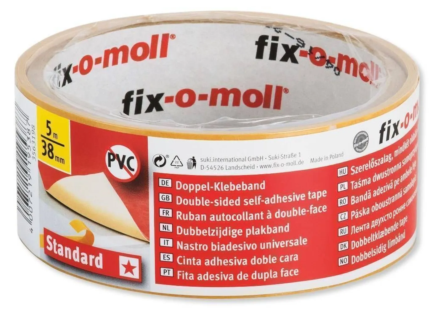 KAHEPOOLNE PAIGALDUSTEIP STANDARD FIX-O-MOLL 38MMX5M