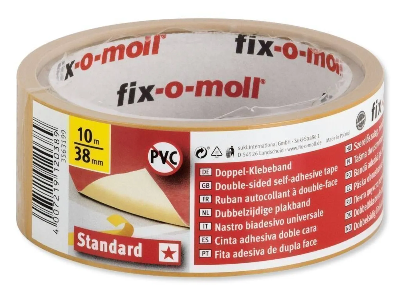 KAHEPOOLNE PAIGALDUSTEIP STANDARD FIX-O-MOLL 38MMX10M