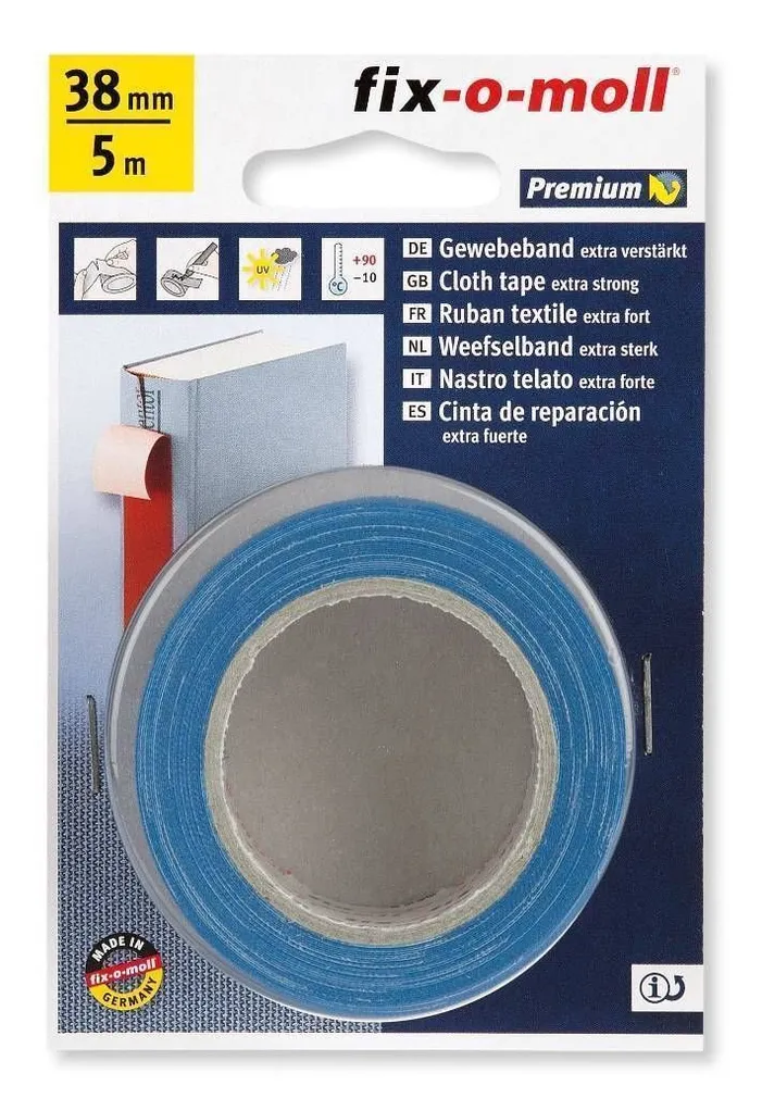 TEKSTIILTEIP FIX-O-MOLL 38MMX5M SININE