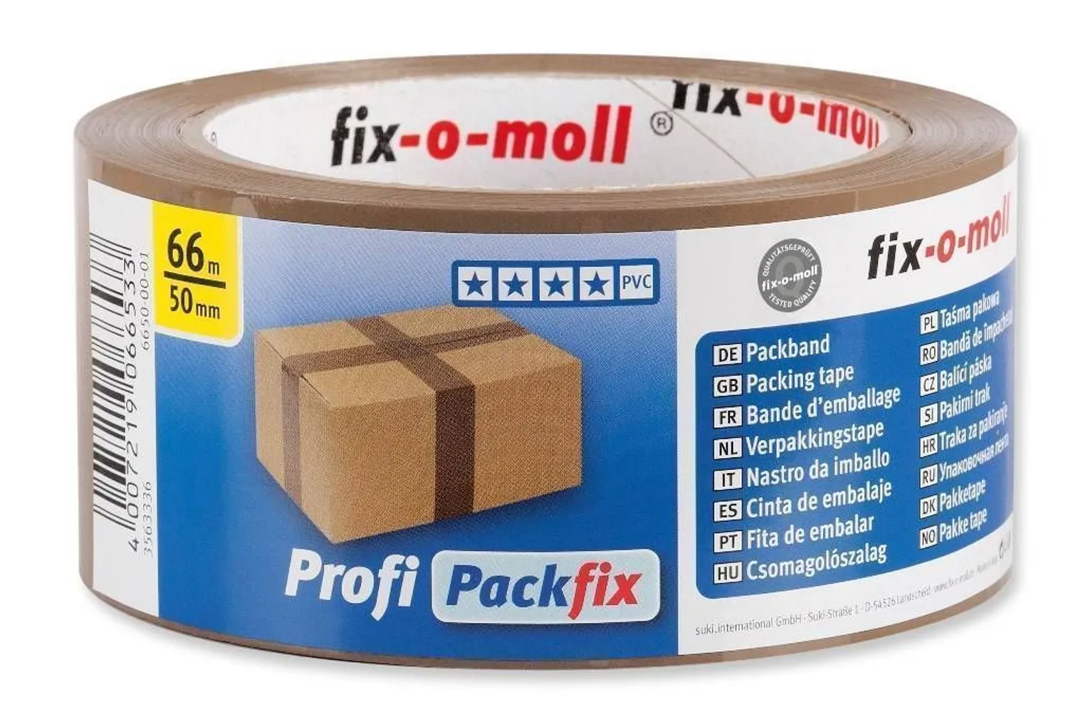 PVC-PAKKETEIP FIX-O-MOLL 50MMX66M PRUUN