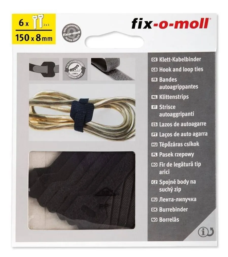 KAABLIKINNITUS FIX-O-MOLL TAKJAGA 8MMX15CM 6TK