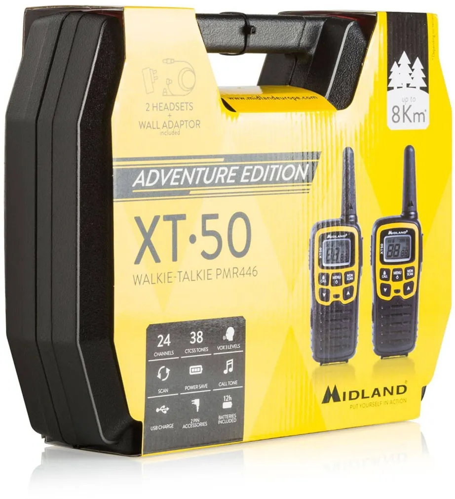 KÄSIRAADIOSAATJA MIDLAND XT50 ADVENTURE 700MAH NIMH 2TK